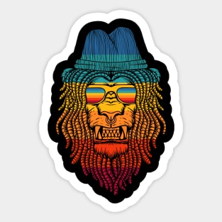 Retro Rasta Lion Sticker